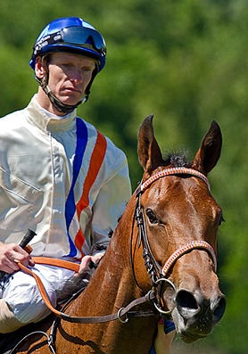 Jockey Jacob Johansen og Karakorun Jockey Jacob Johansen og Karakorun