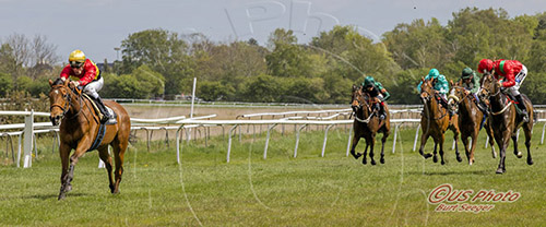 Hoku sejrer i sin debut på Klampenborg Galopbane. Foto Burt Seeger