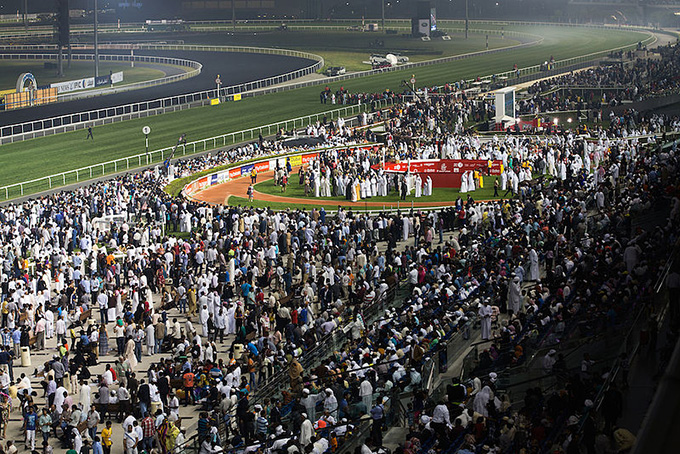 View over Meydan Racecourse. Credithttps://commons.wikimedia.org/wiki/File:Al_Tayer_Motors_-_2014_Dubai_World_Cup_(13579563403).jpg 