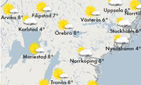 Få opdaterede vejrudsigter på smhi.se
